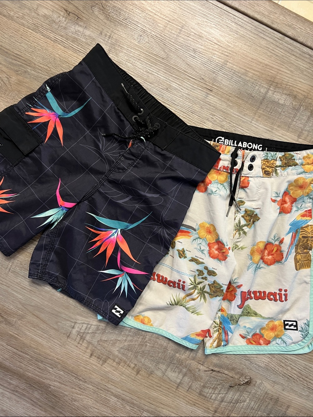 Billabong boys Black & Cream Tropical Floral Swim Board Shorts